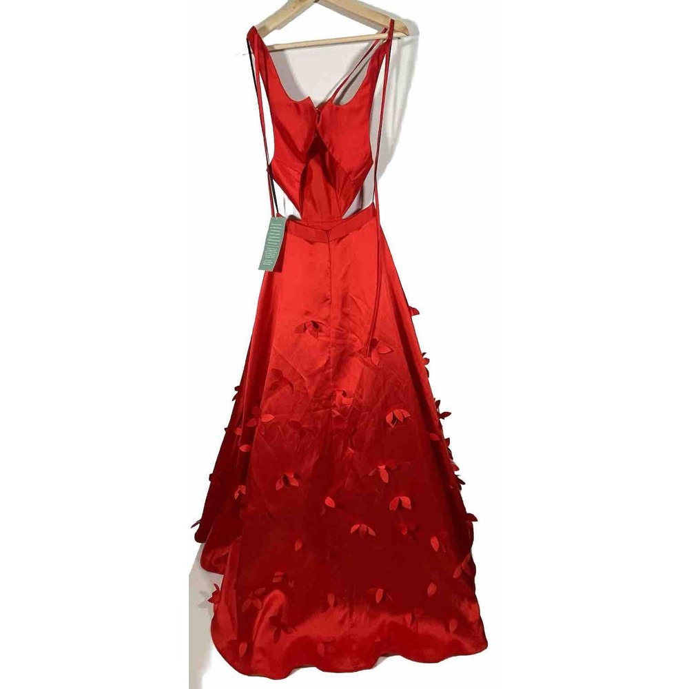 B. Smart Gown Red Women's Dress Butterflies Strap Back Corset Maxi Size 1 NWT - Picture 9 of 10